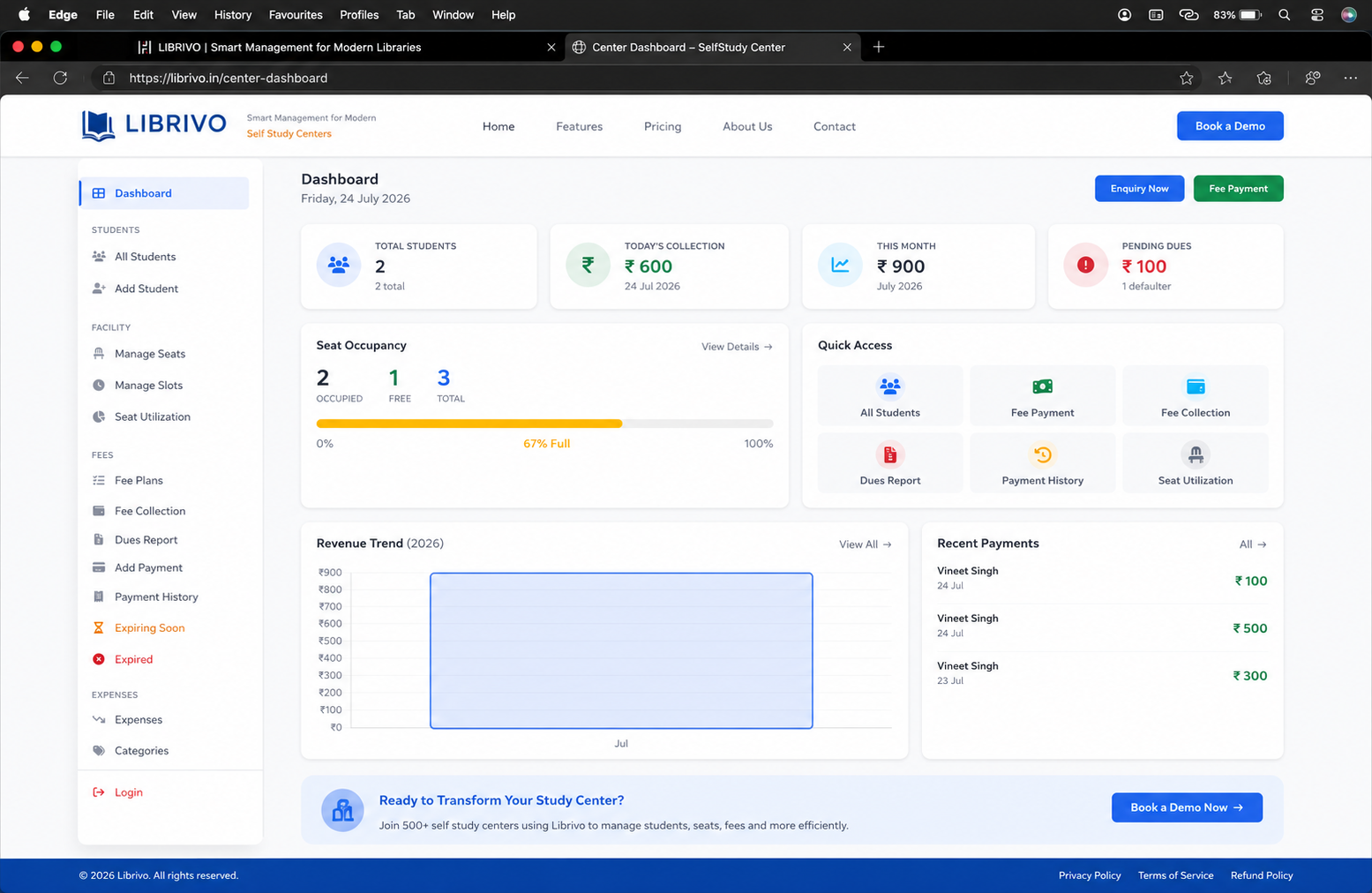 LIBRIVO Dashboard